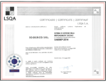 CERTIFICATO LSQA S.A.